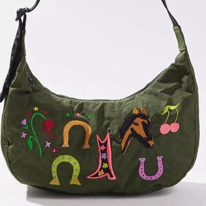 Baggu X Jessica Williams Embroidered Medium Crescent Bag